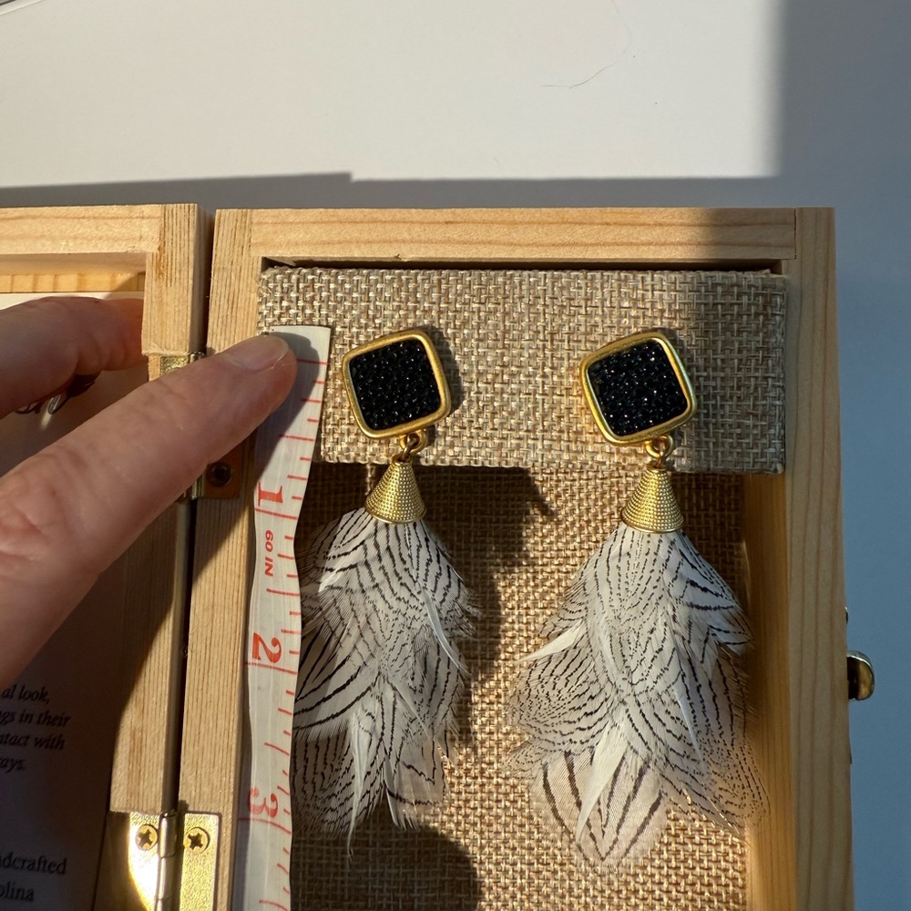 Brackish Goose, pheasant and stingray Earrings - Picture 8 of 8